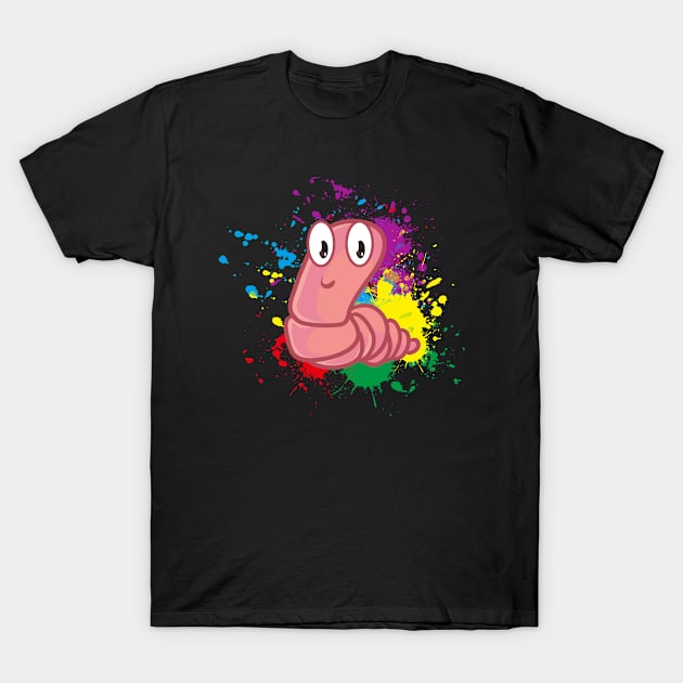 Colored Worm T-Shirt by alwe-designs